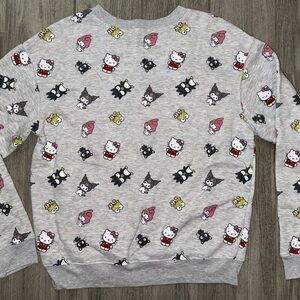 Gray Sweatshirt with Sanrio Characters